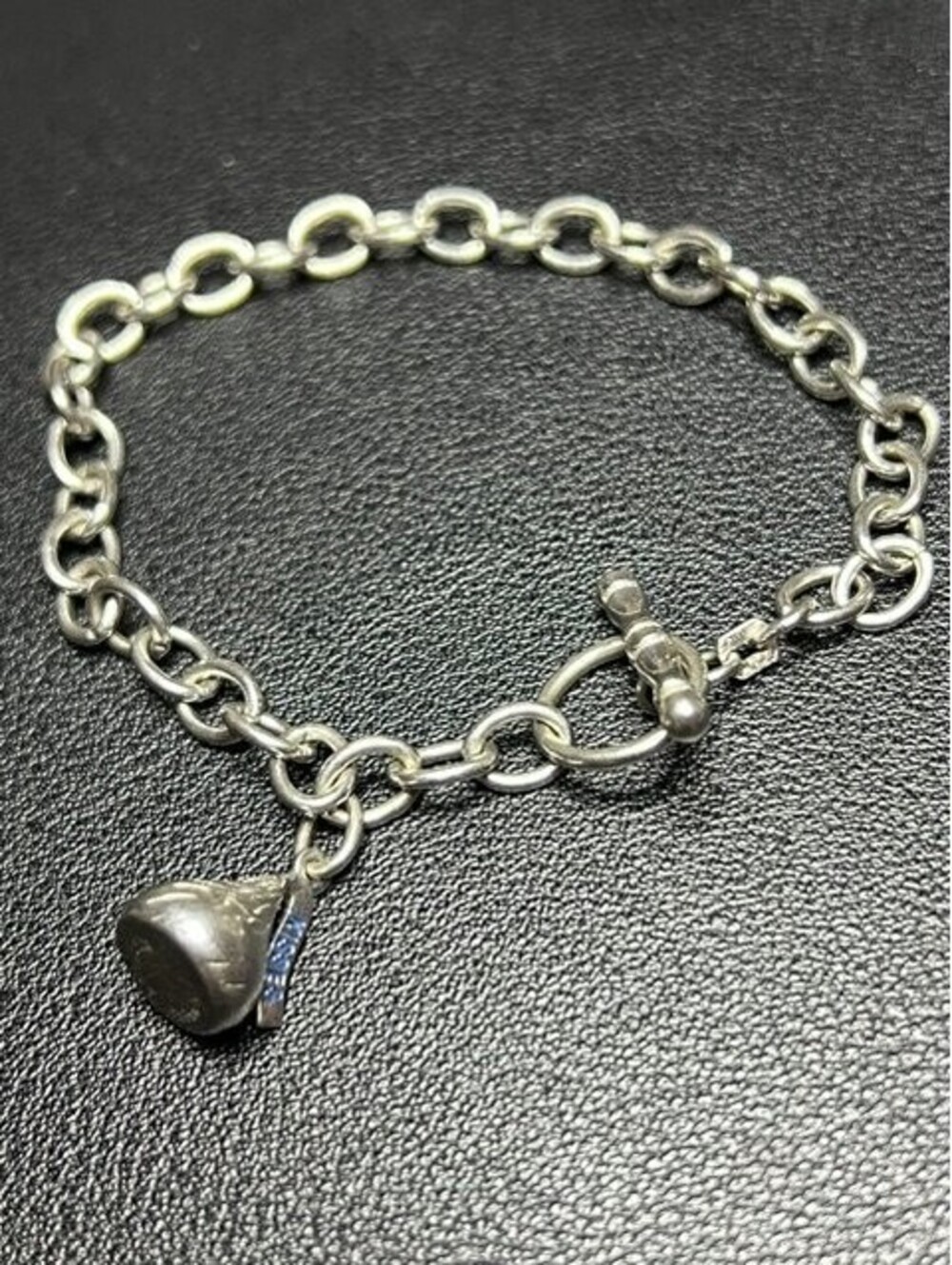 B7530 WTJ Hershey's Kisses Charm Bracelet Sterling Silver Toggle 10.5g 7.5"